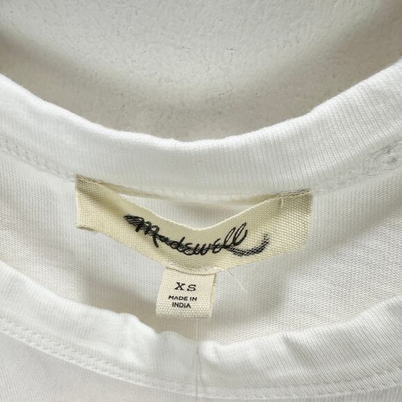 Madewell Cotton Perfect Crewneck Tee Shirt Eyelet White Basics Womens XS NWT - Picture 8 of 12